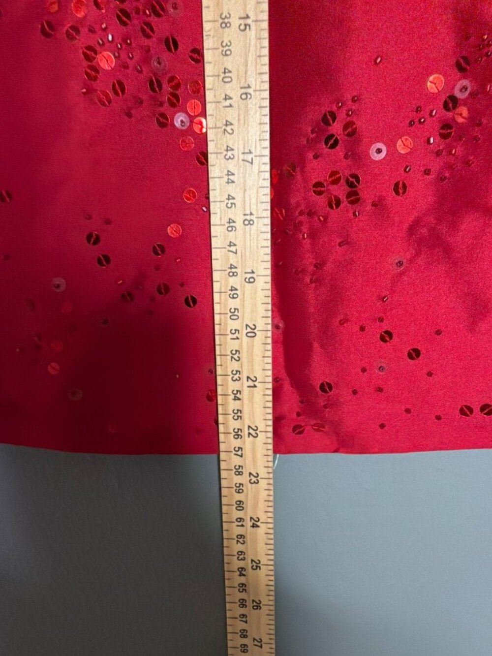 Ann Taylor Silk Red Sequin Pencil Skirt Lined Women's 2 - Picture 5 of 10
